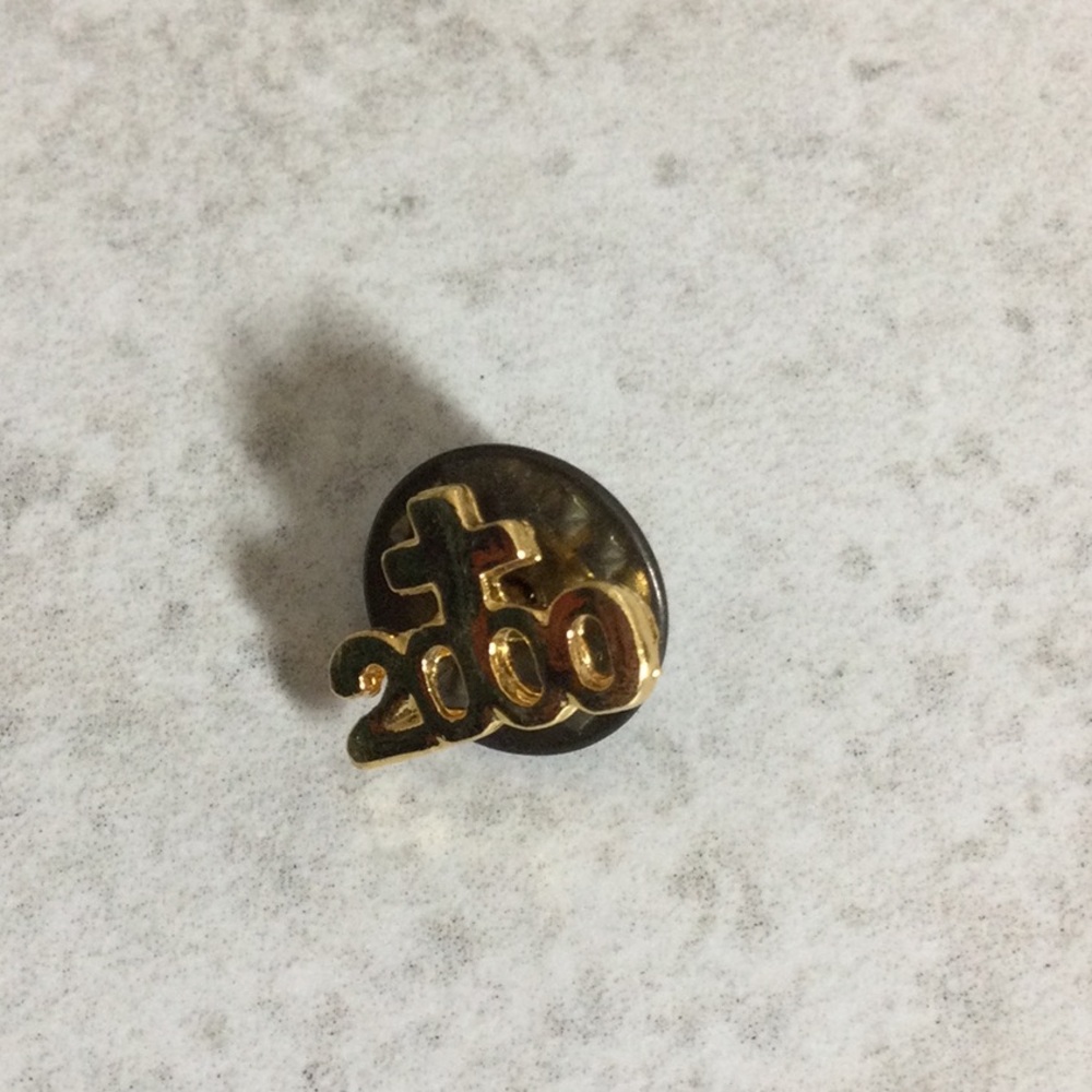 Vintage Y2K retro gold 2000 with cross pin